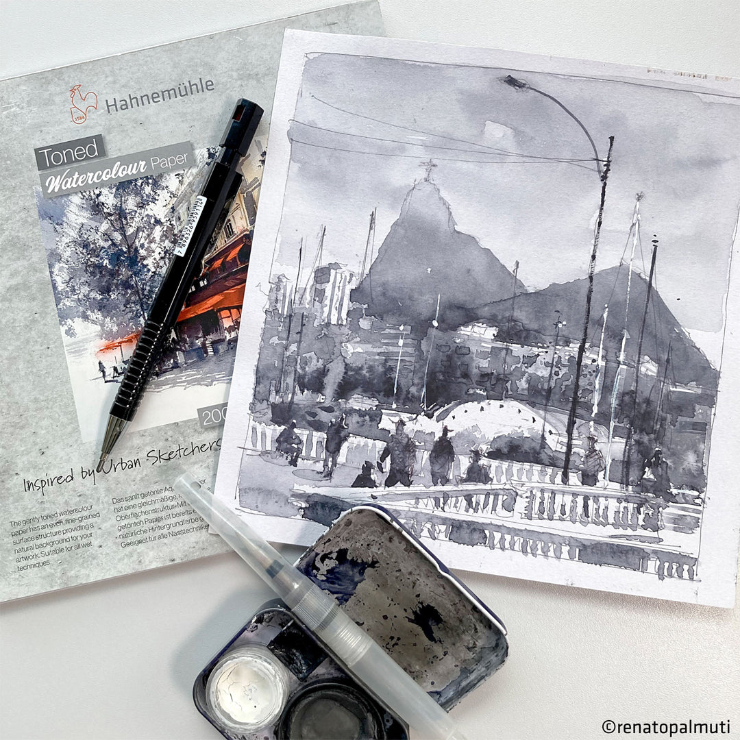 Hahnemühle Toned Grey Watercolour Paper Pad, 15 Sheets, 300 gsm