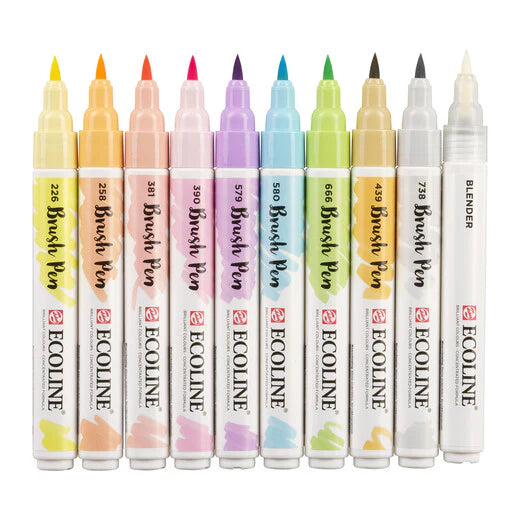 Ecoline Brush Pen set Pastel, 10 colours