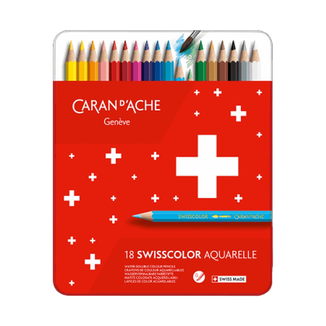 Caran d'Ache Swisscolor Aquarelle Colored Pencils Set of 18