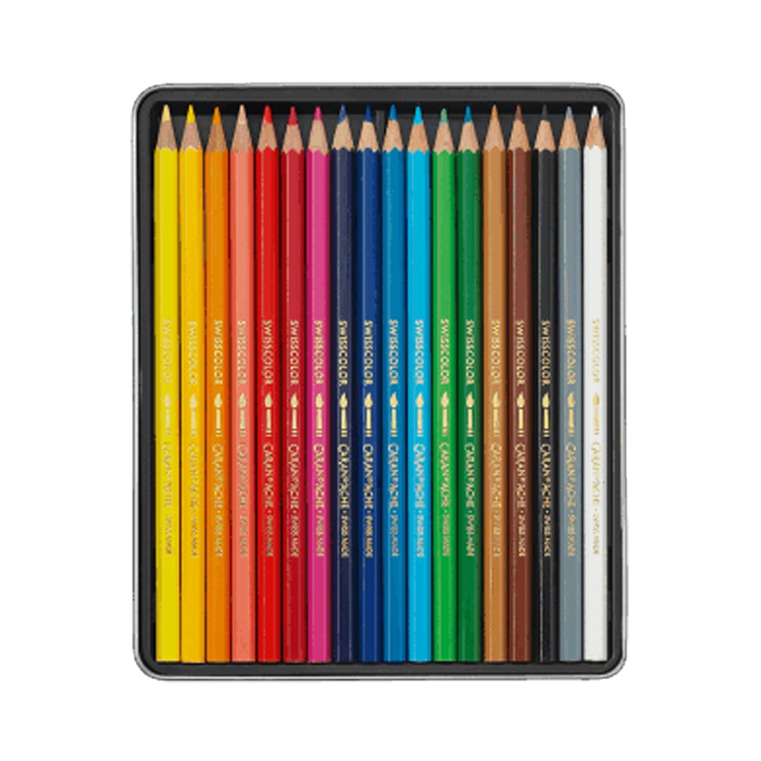 Caran d'Ache Swisscolor Aquarelle Colored Pencils Set of 18