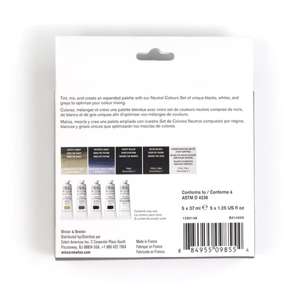 Winsor & Newton Artists' Oil Colour Neutral Set, 5x37 ml