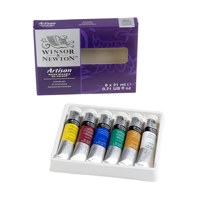Winsor & Newton Artisan Water Mixable Oil Colour Starter Set, 6x21 ml