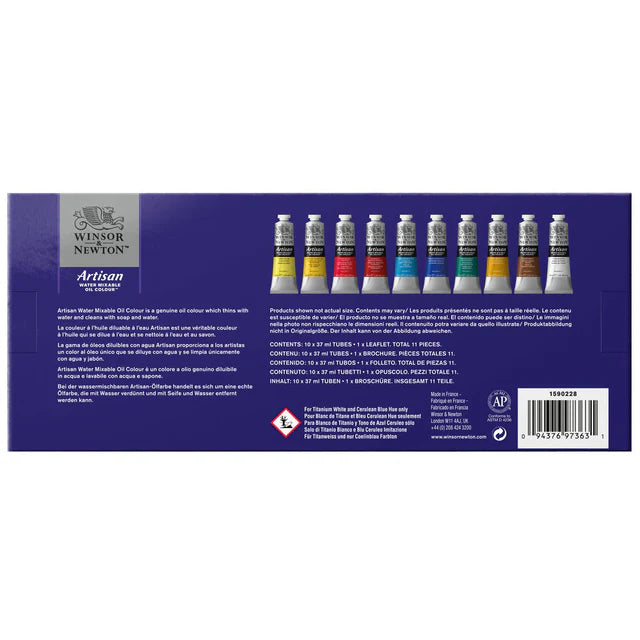 Winsor & Newton Artisan Water Mixable Oil Colour Set, 10x37 ml