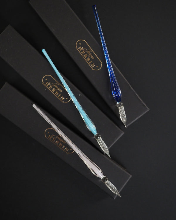 Jacques Herbin Glass Nib Pen, Twisted, 18 cm