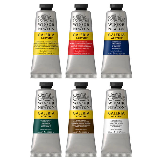 Winsor & Newton Galeria Acrylic Paint Set, 6x60 ml