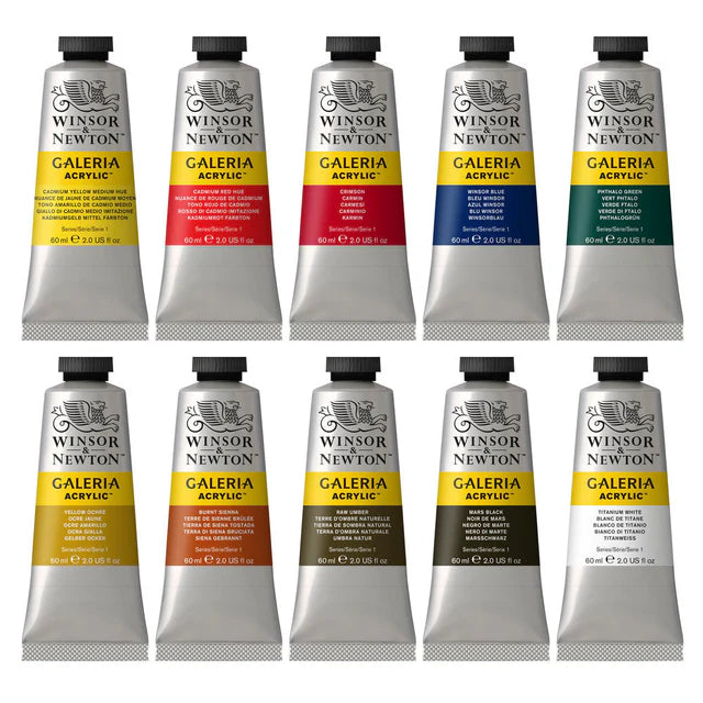 Winsor & Newton Galeria Acrylic Paint Set, 10x60 ml