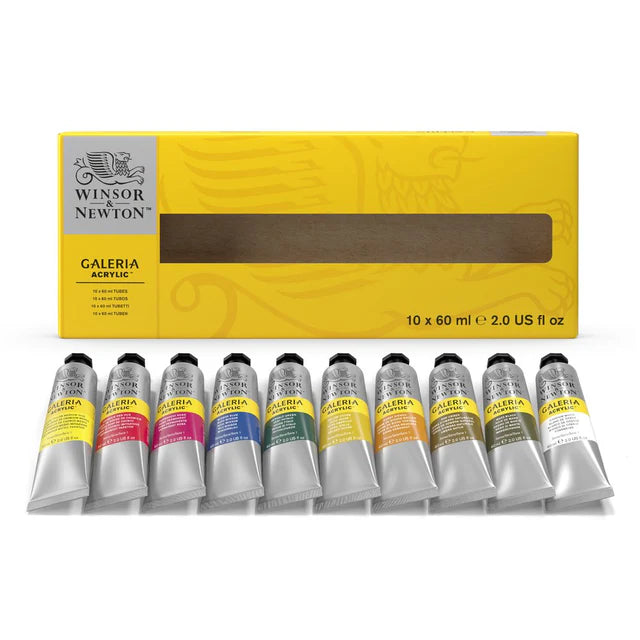 Winsor & Newton Galeria Acrylic Paint Set, 10x60 ml