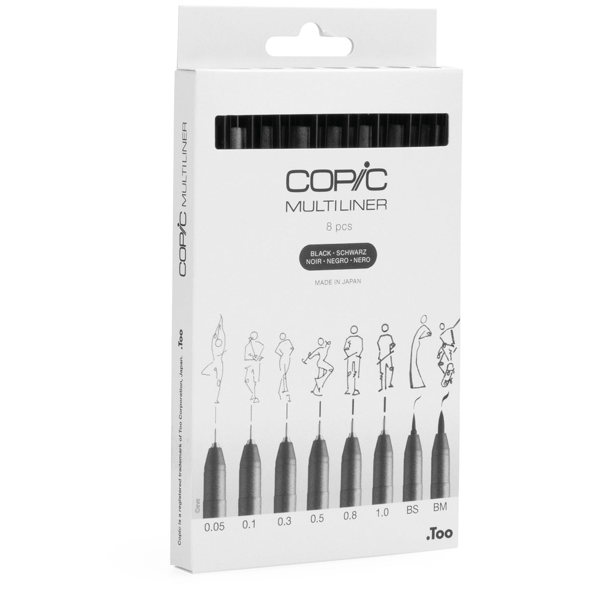 Copic Multiliner Black Set, 8 pcs.