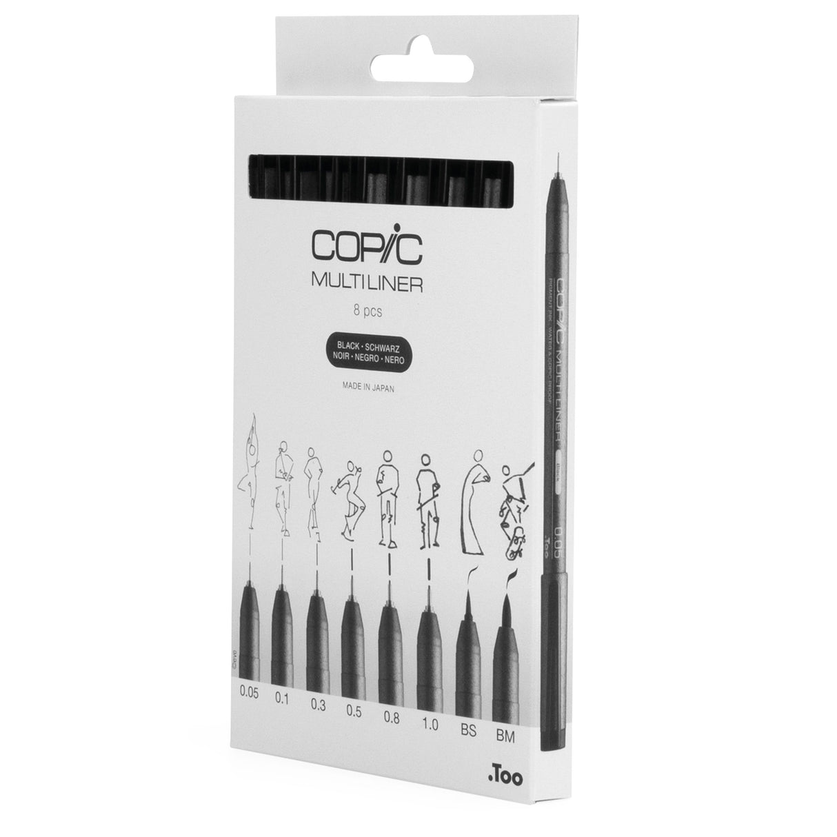 Copic Multiliner Black Set, 8 pcs.