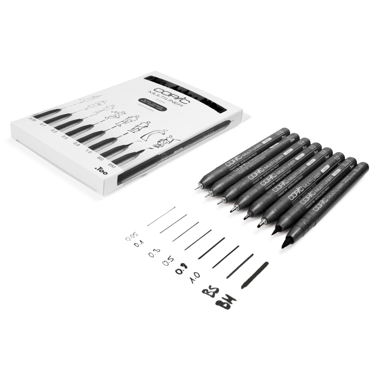 Copic Multiliner Black Set, 8 pcs.