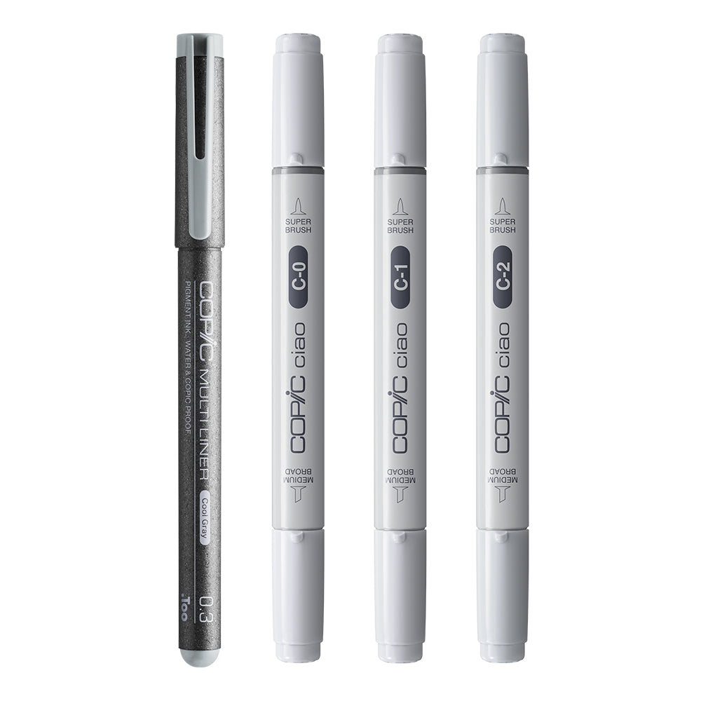 Copic Ciao SHADE Light Cool Gray Markers Set, 4 pcs.
