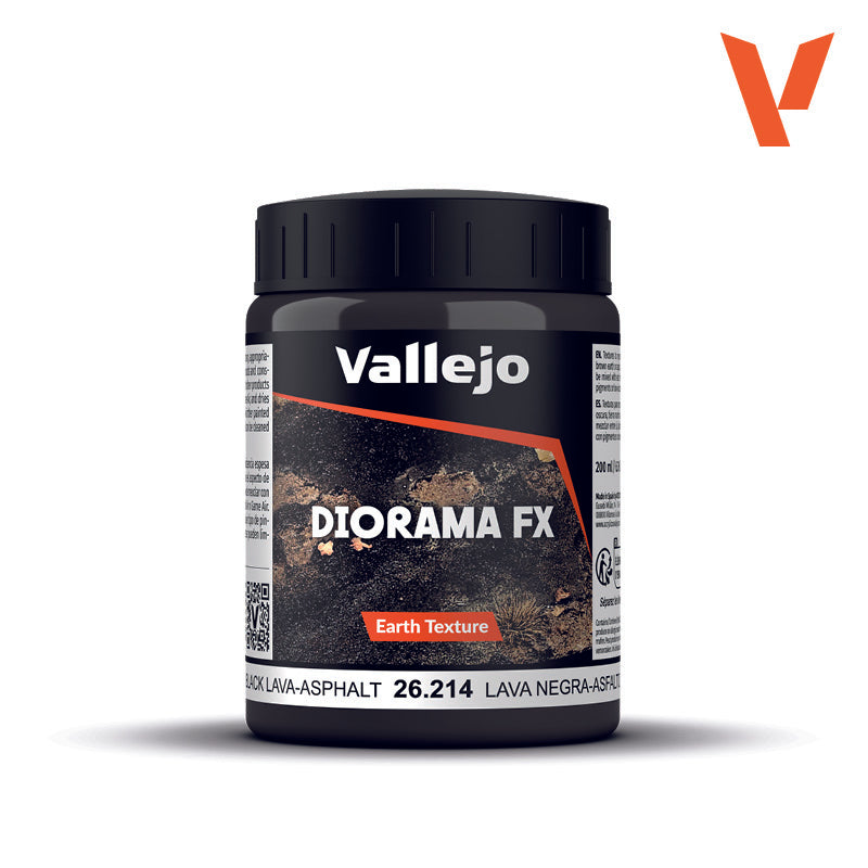 Vallejo Diorama FX - Black Lava-Ashpalt Texture, 200 ml