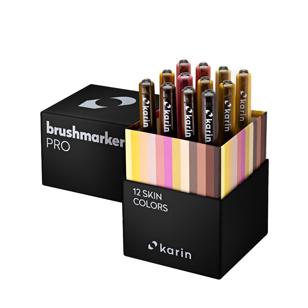 Karin Brushmarker PRO Markers Set | 12 Skin Colours