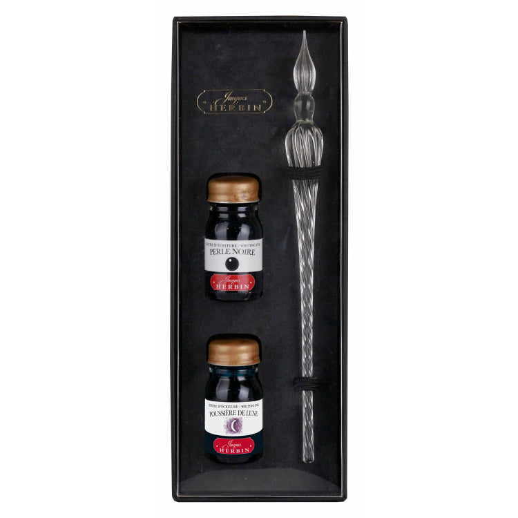 Jacques Herbin Transparent Glass Nib and Ink Set