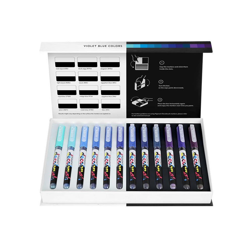Karin Pigment Decobrush Violet-Blue Colors Collection | 12 colors