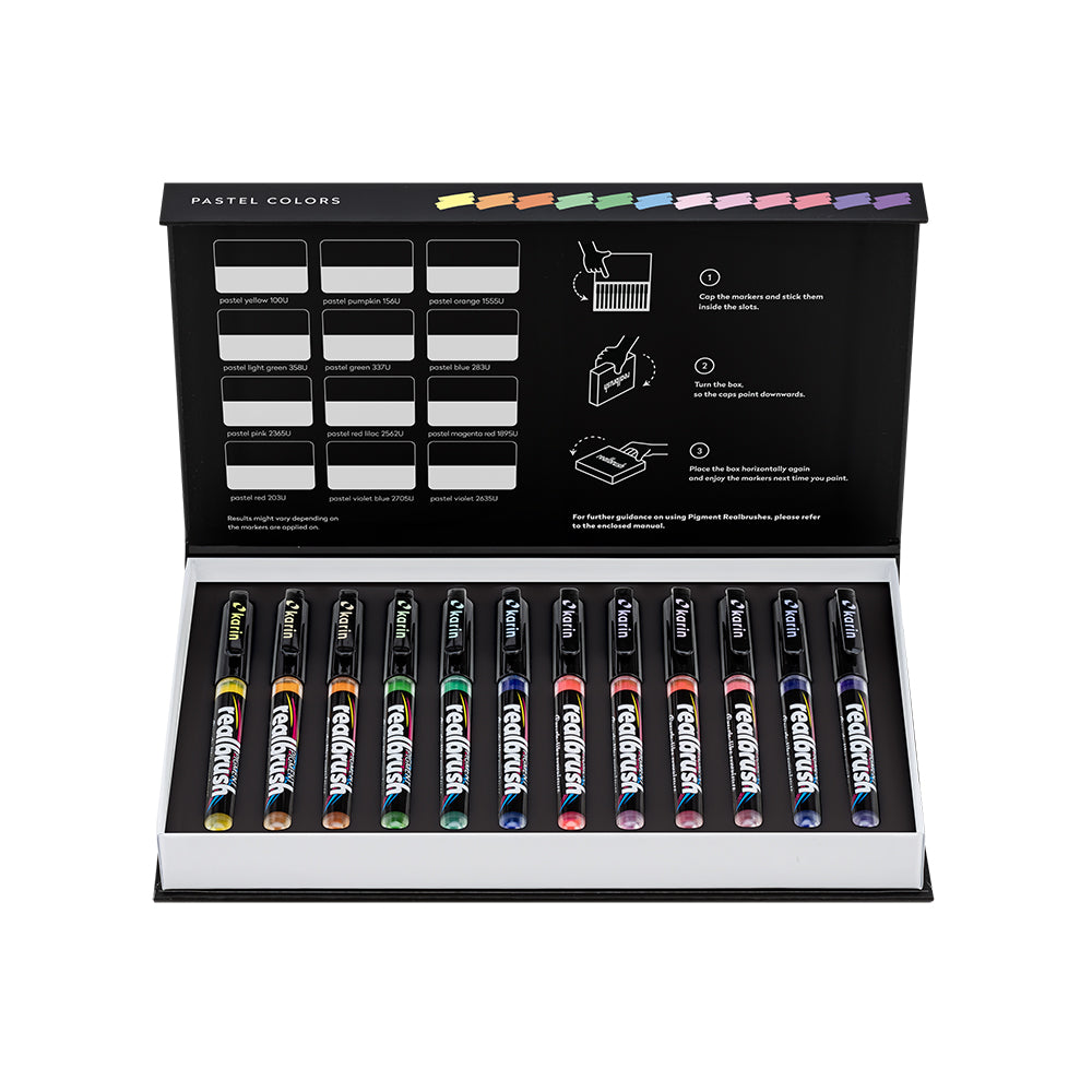 Karin Realbrush PIGMENT Pastel Colors Collection | 12 colors