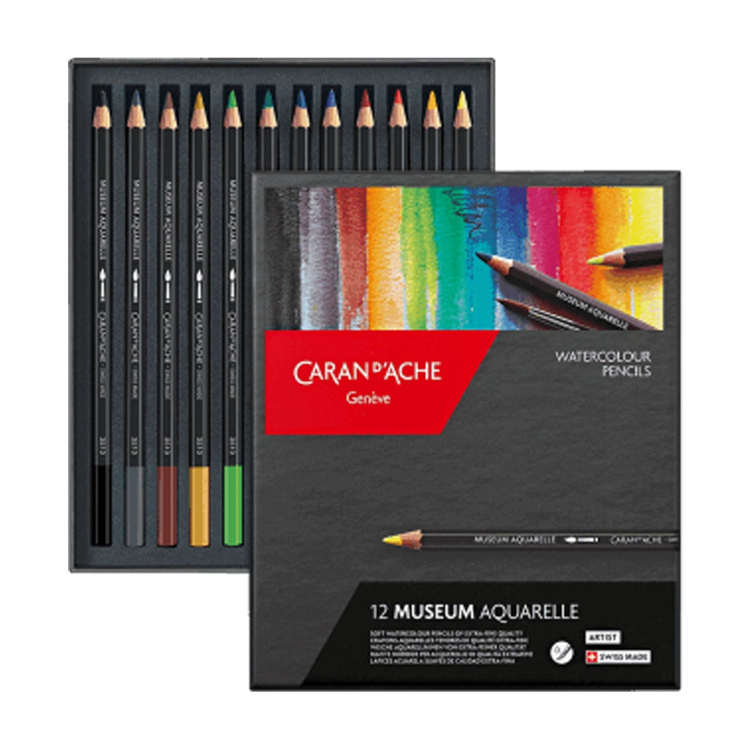 Caran d'Ache MUSEUM Aquarelle Colored Pencils Set of 12