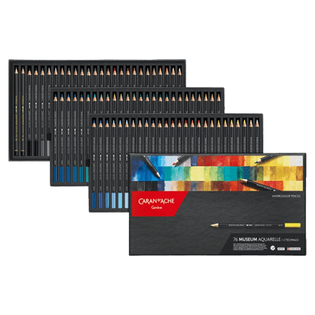 Caran d'Ache MUSEUM Aquarelle Colored Pencils Set of 76+2