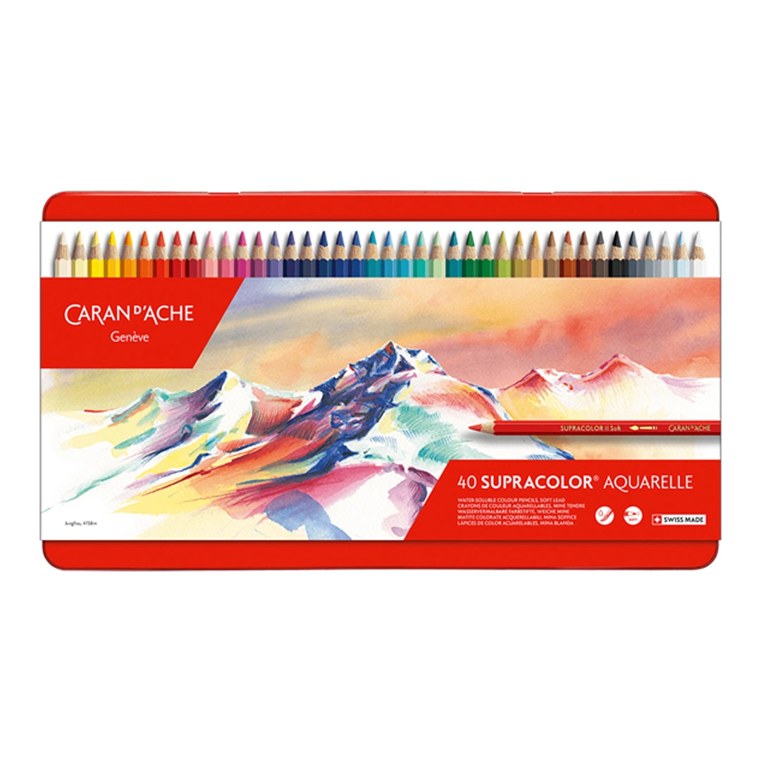 Caran d'Ache SUPRACOLOR™ Aquarelle Colored Pencils Set of 40