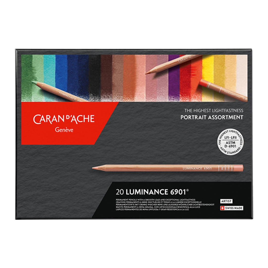 Caran d'Ache LUMINANCE Colored Pencils Portrait Set of 20