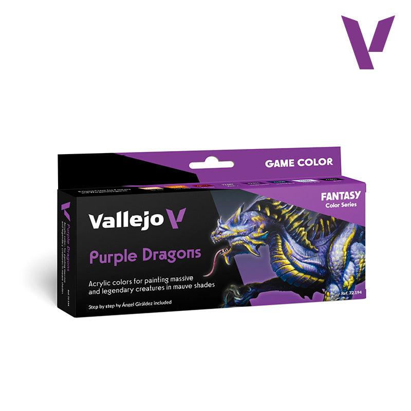 Vallejo Game Color Purple Dragons Set, 8x18 ml