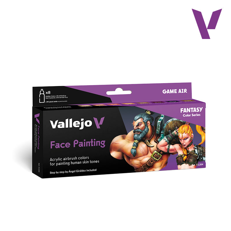 Vallejo Game Air Face Painting Acrylic Paint Set, 8x18 ml