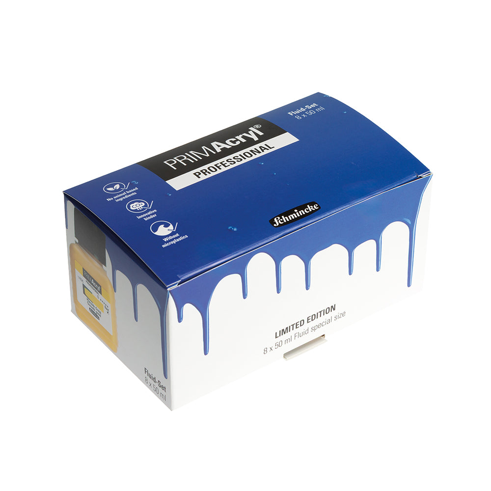 Schmincke PRIMAcryl Fluid Acryl Paint Set, 8x50 ml