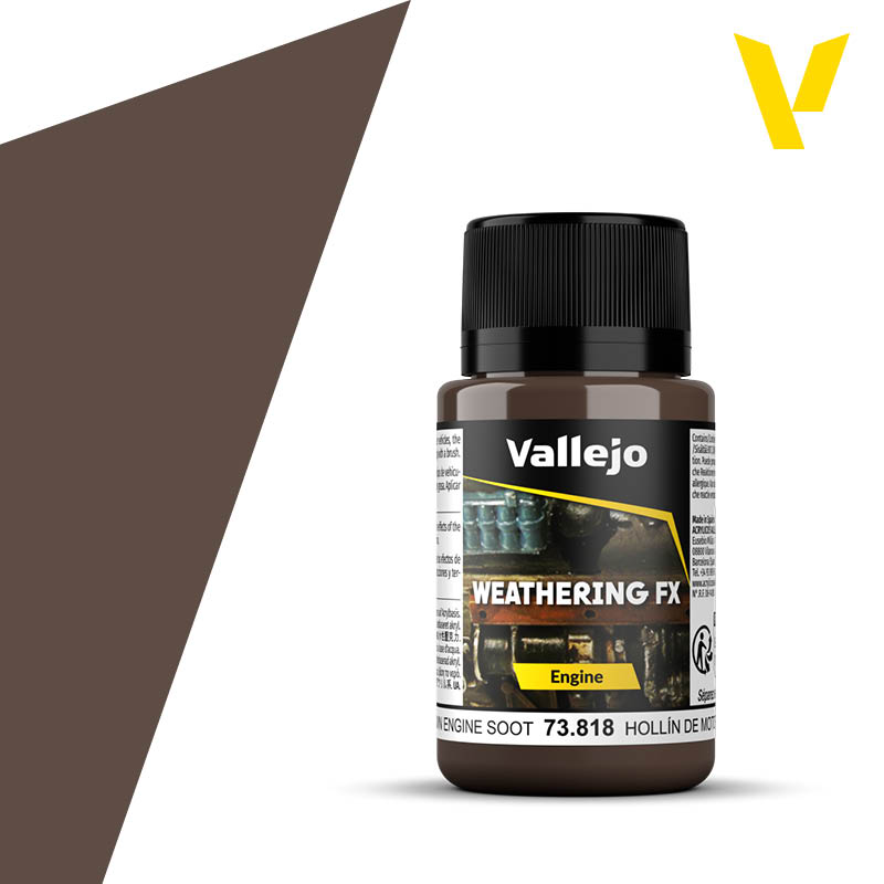 Vallejo Weathering Brown Engine Soot Effect Paint, 40 ml