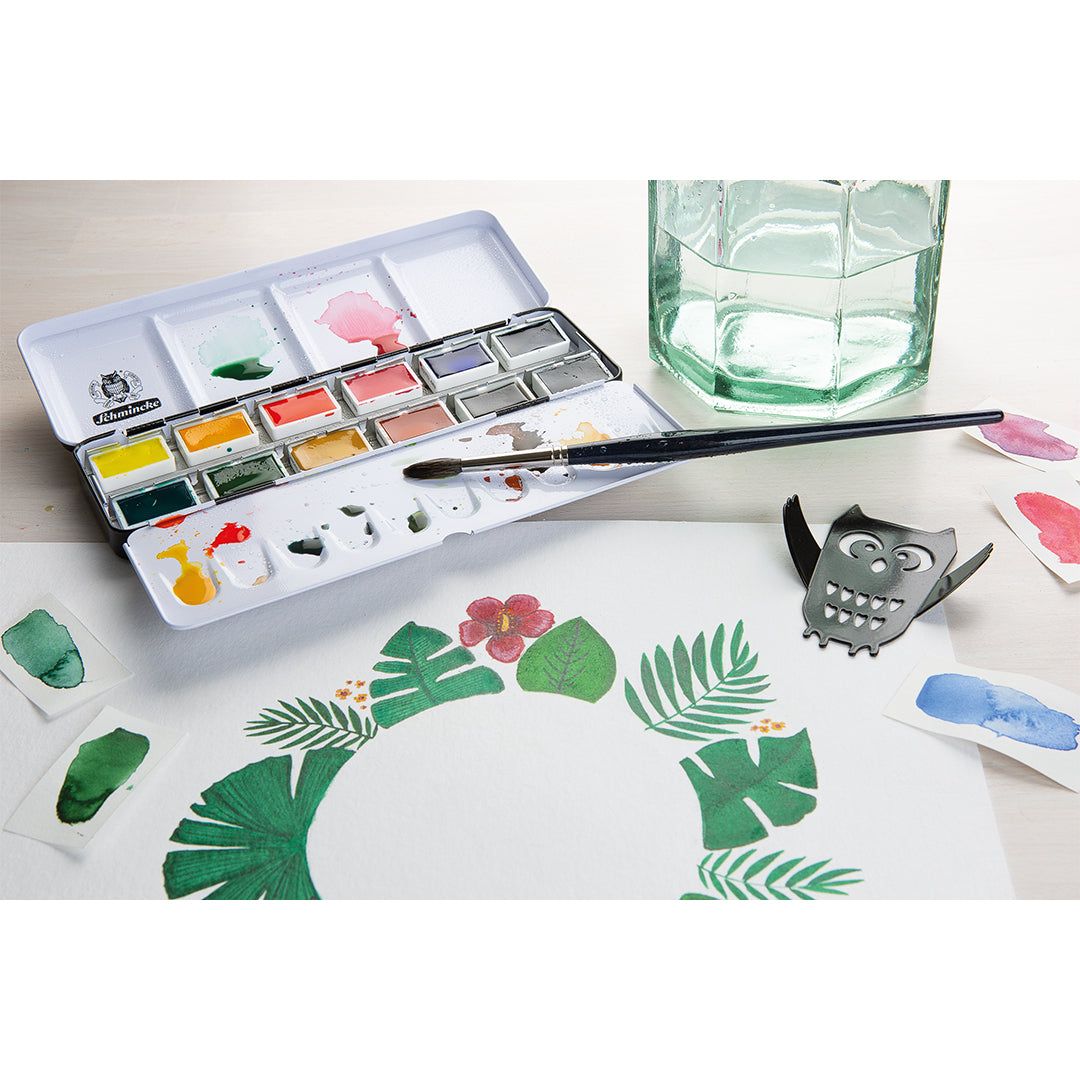 Schmincke Akademie Watercolour set, 12 Colours, Full-Pan