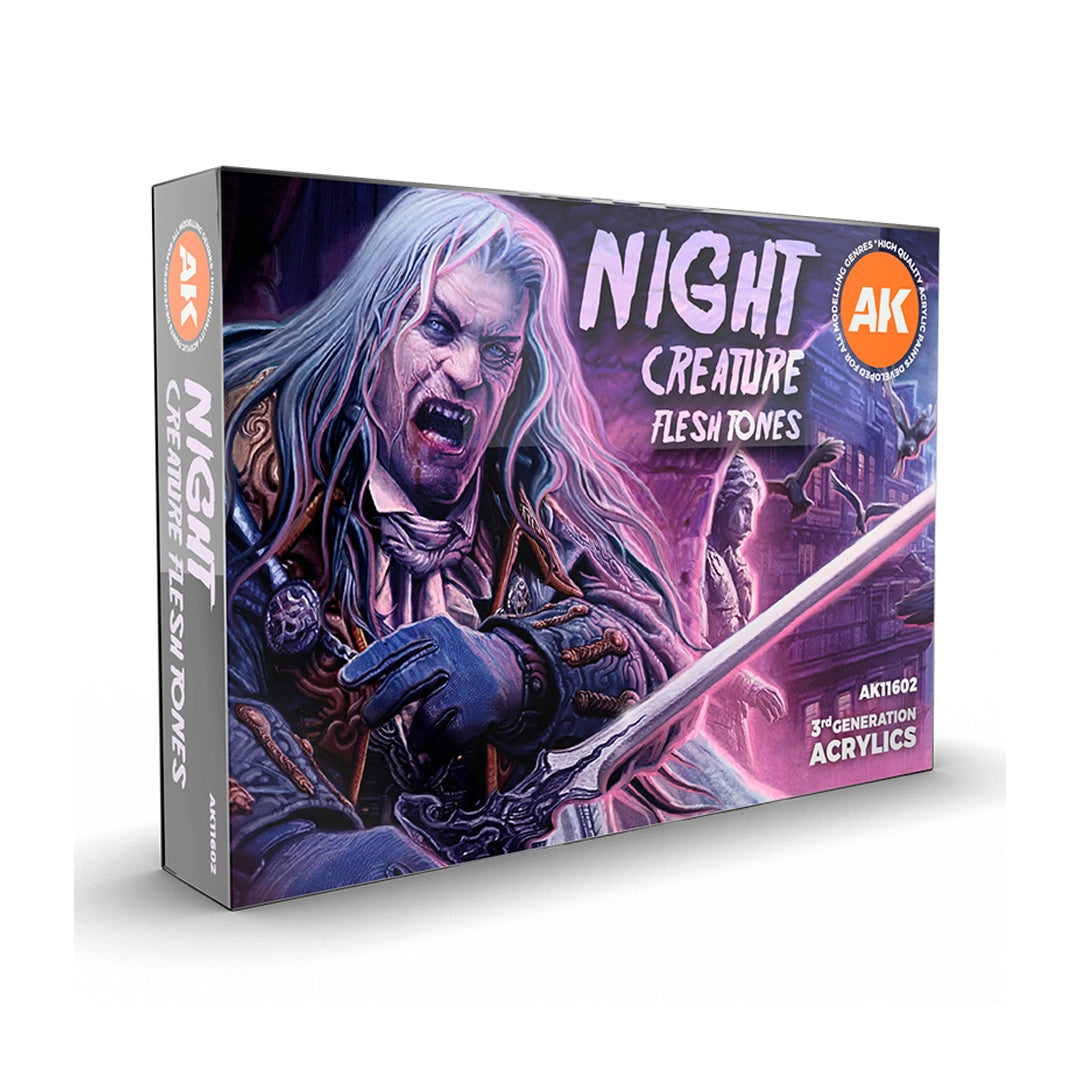 AK Interactive 3GEN Night Creature Flesh Tones Acrylic Paint Set, 6x17 ml