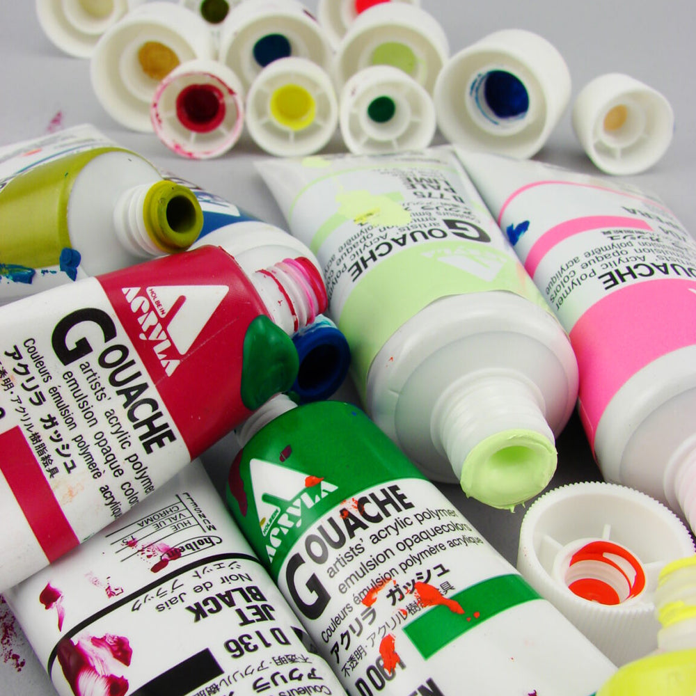 Holbein Acrylic Gouache Tubes, colors 1-54 (part 1/2)