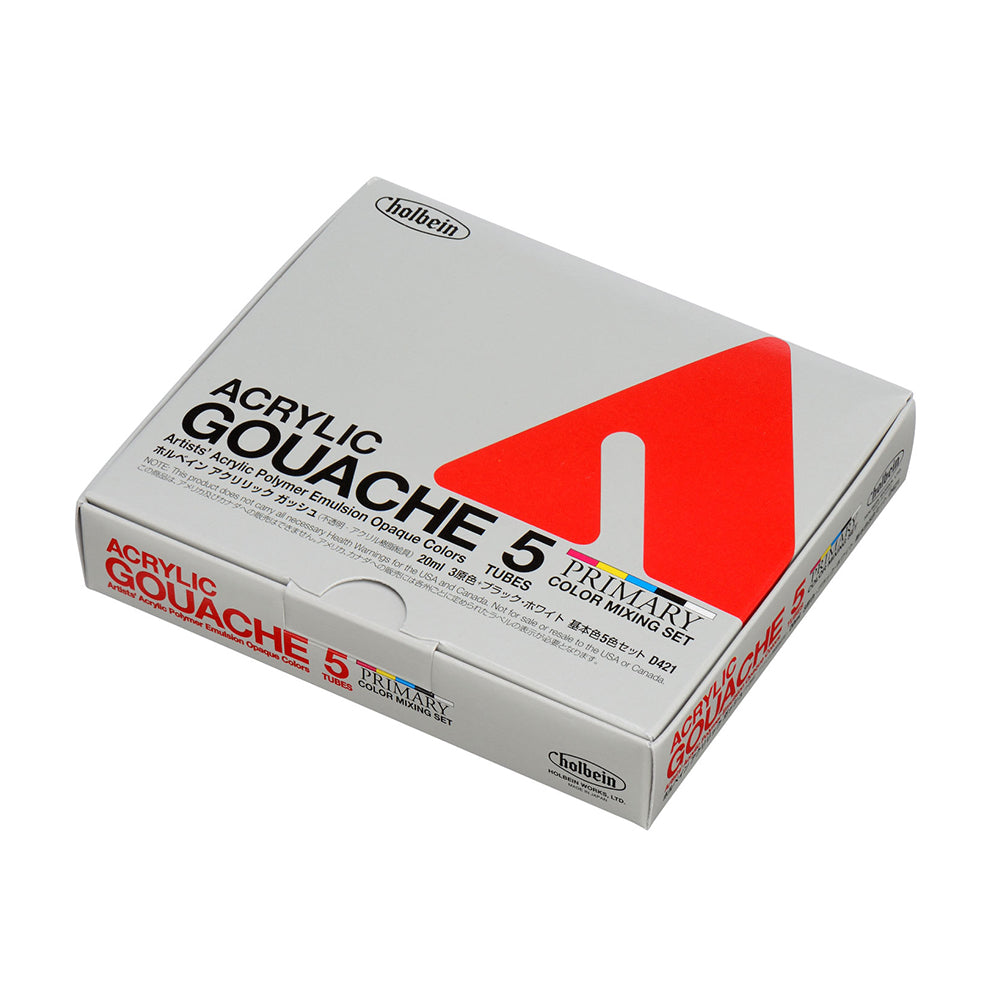 Holbein Acrylic Gouache Tubes Set, 5x20 ml