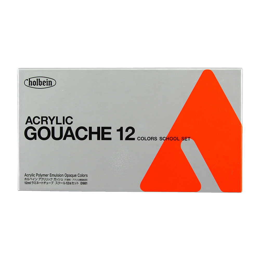 Holbein Acrylic Gouache Tubes Set, 12x12 ml
