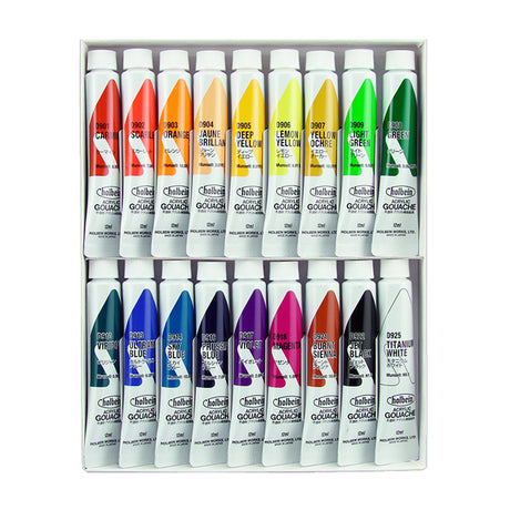 Holbein Acrylic Gouache Tubes Set, 18x12 ml