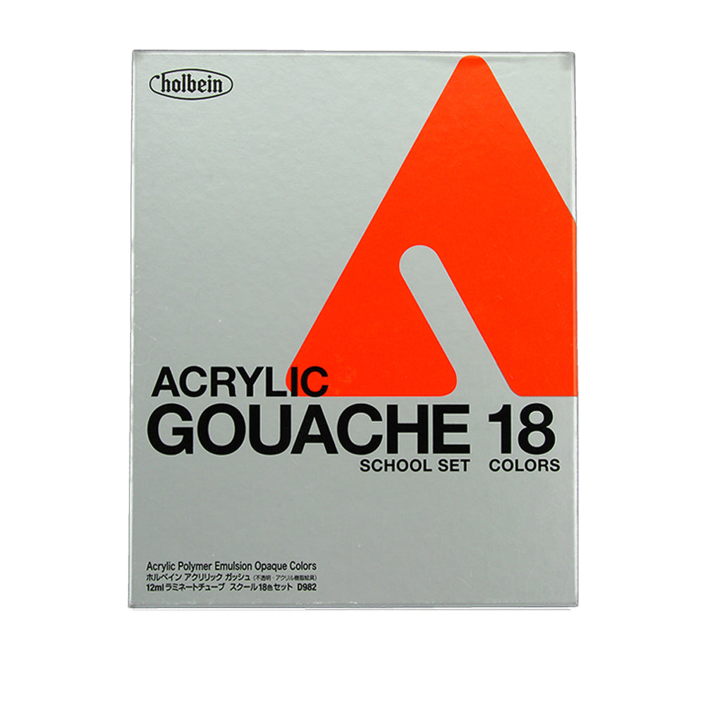 Holbein Acrylic Gouache Tubes Set, 18x12 ml
