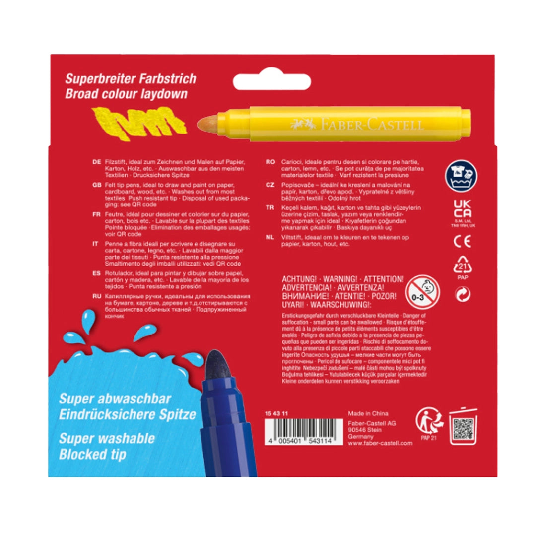 Faber-Castell Felt Tip Pens Jumbo, 12 colours
