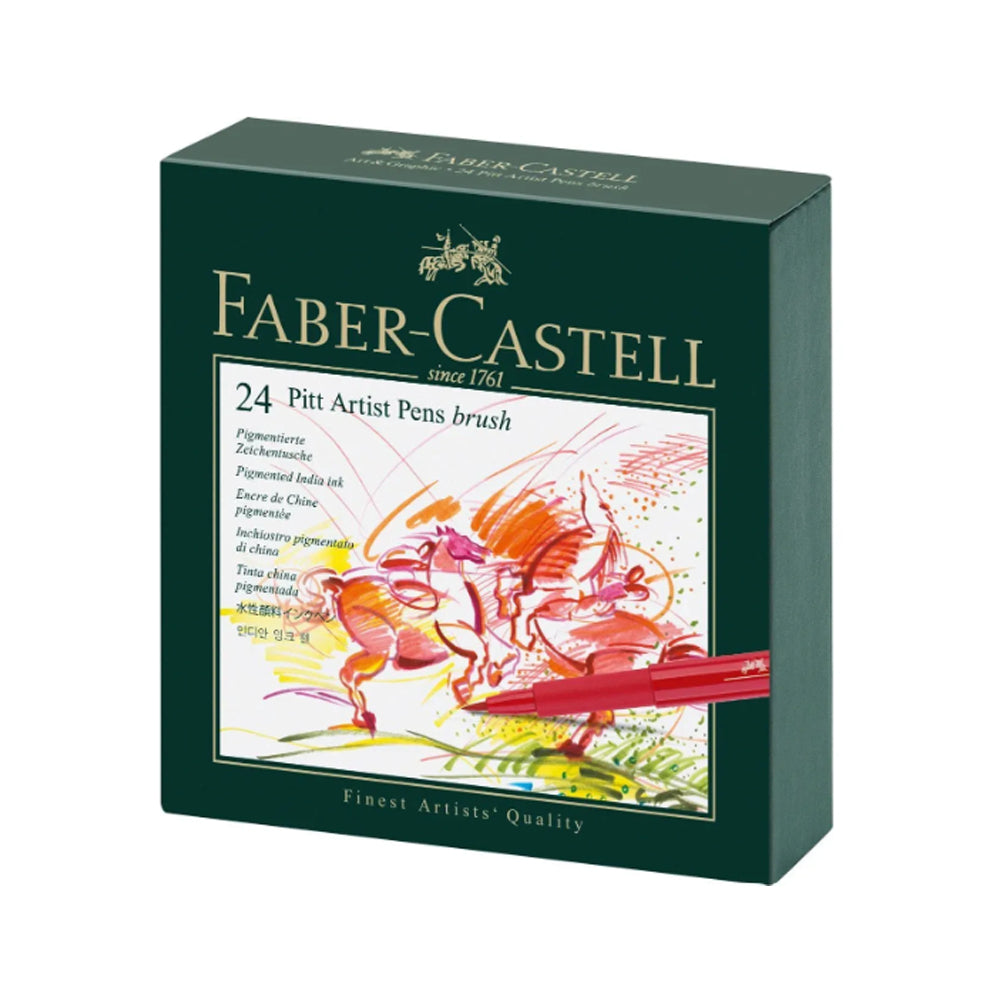 Faber-Castell Pitt Artist India Ink Brush Pen Set, 24 pcs., various colours