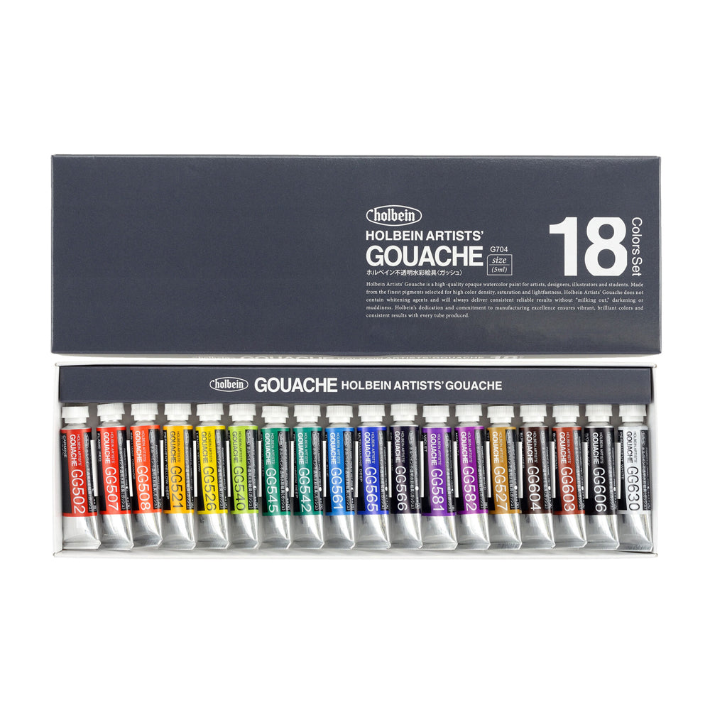 Holbein Artists’ Gouache Set, 18x5 ml