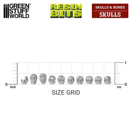 Green Stuff World Resin Skulls Set, 85 pcs.