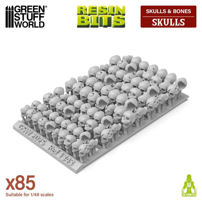 Green Stuff World Resin Skulls Set, 85 pcs.