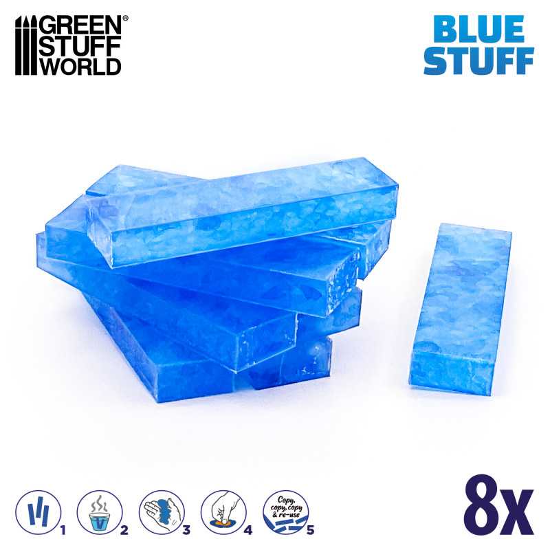 Green Stuff World Blue Stuff Mold, 8 Bars