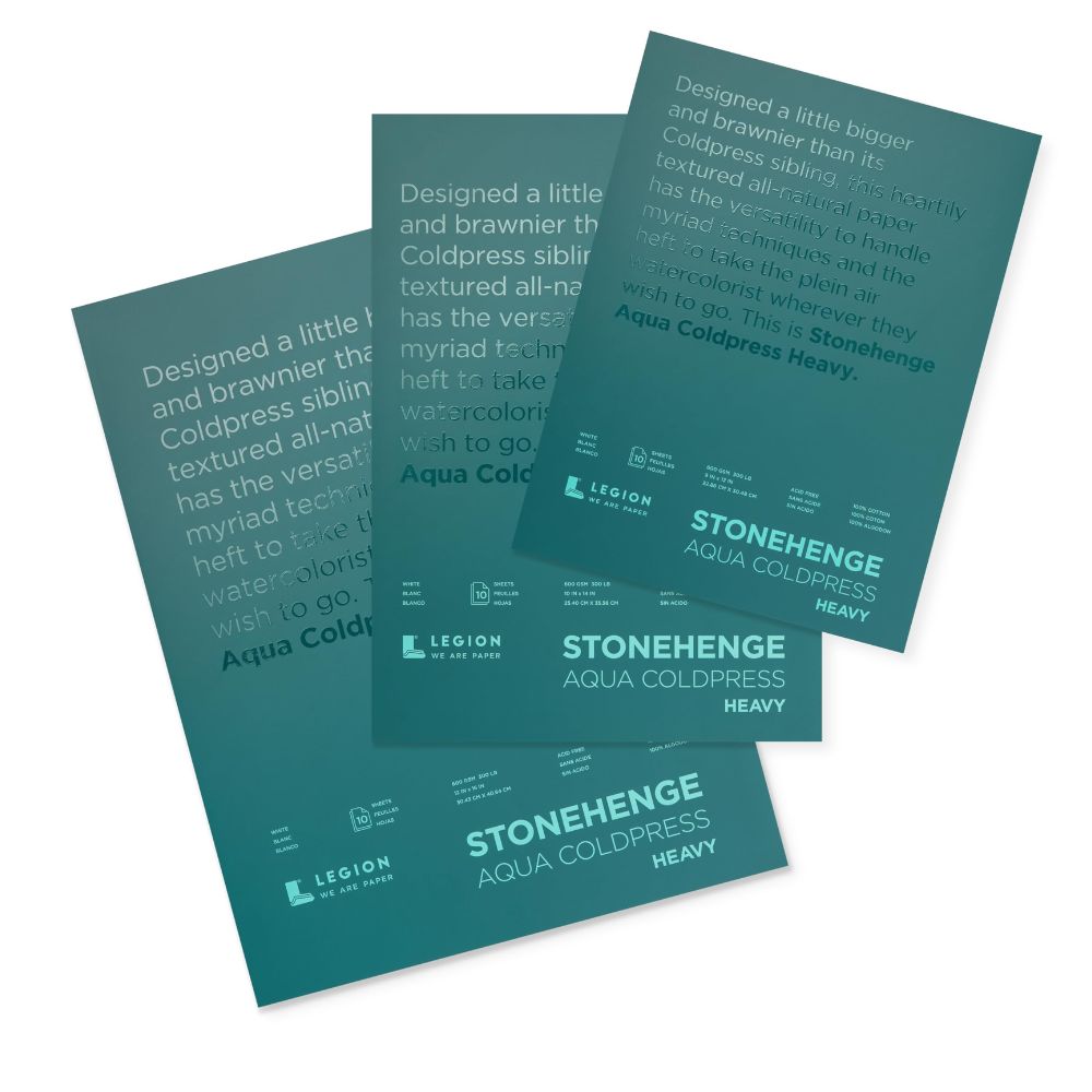 Stonehenge Aqua White watercolour paper, 10 sheets, 300 lb