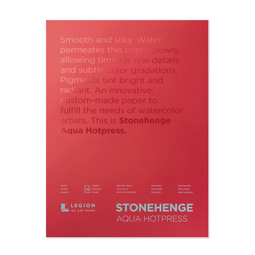 Stonehenge Aqua White watercolour paper, 15 sheets, 300 gsm