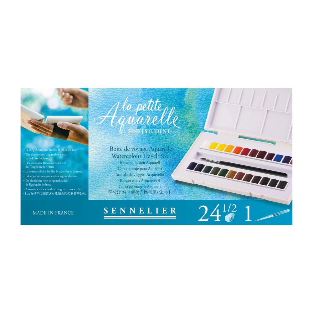 Sennelier La Petite Aquarelle Watercolour Travel Set, 24 colours