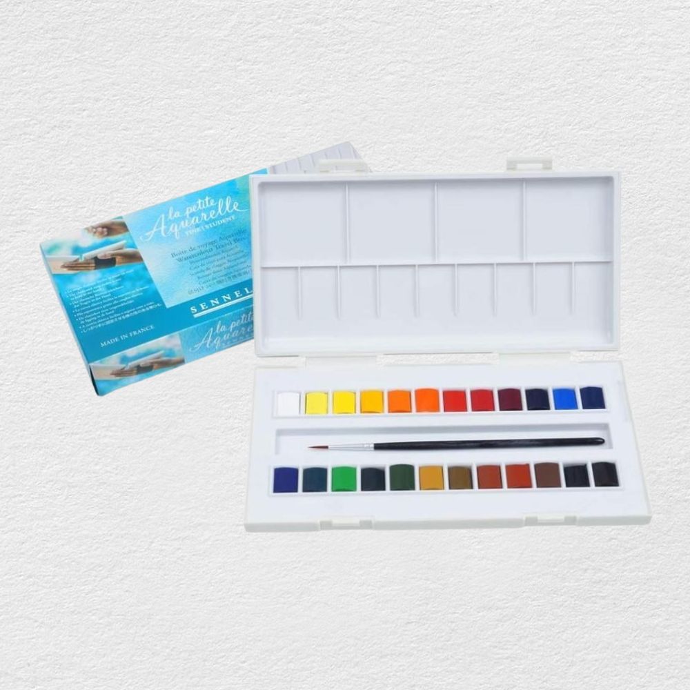 Sennelier La Petite Aquarelle Watercolour Travel Set, 24 colours