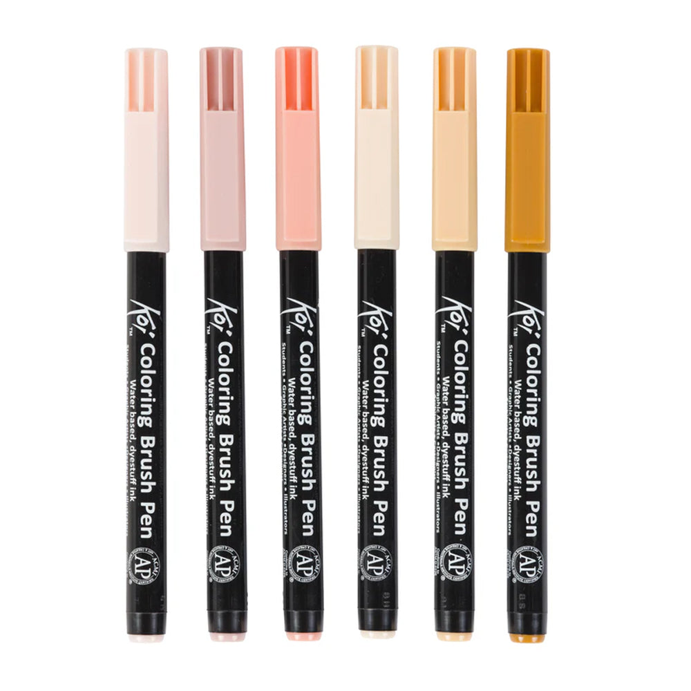 Sakura Koi Coloring Brush Pen Manga Set, 6 colours