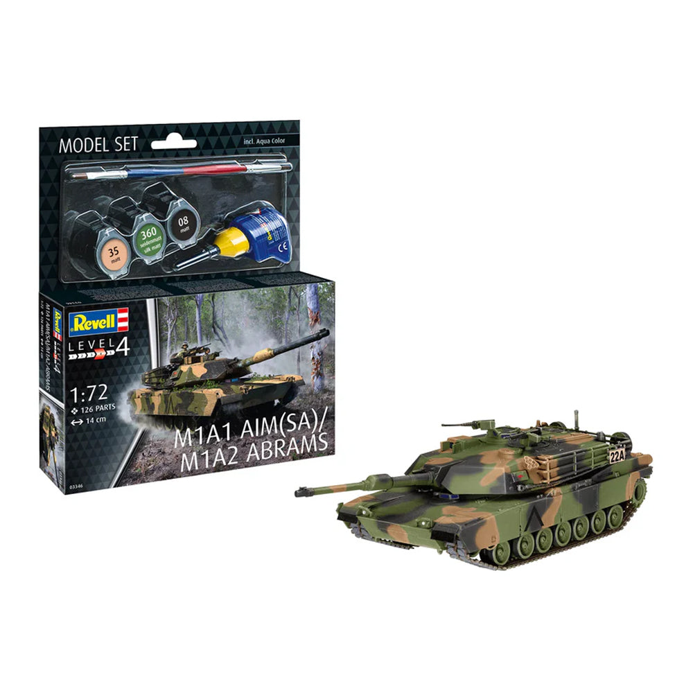 Revell M1A1 AIM (SA) - M1A2 Abrams Tank Scale Model Set, 1:72