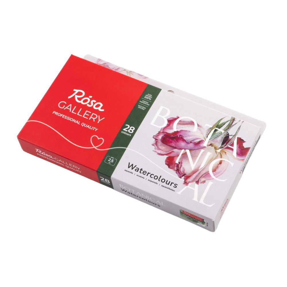 ROSA Gallery Watercolour Metal Tin Set - Botanical, 28 colours