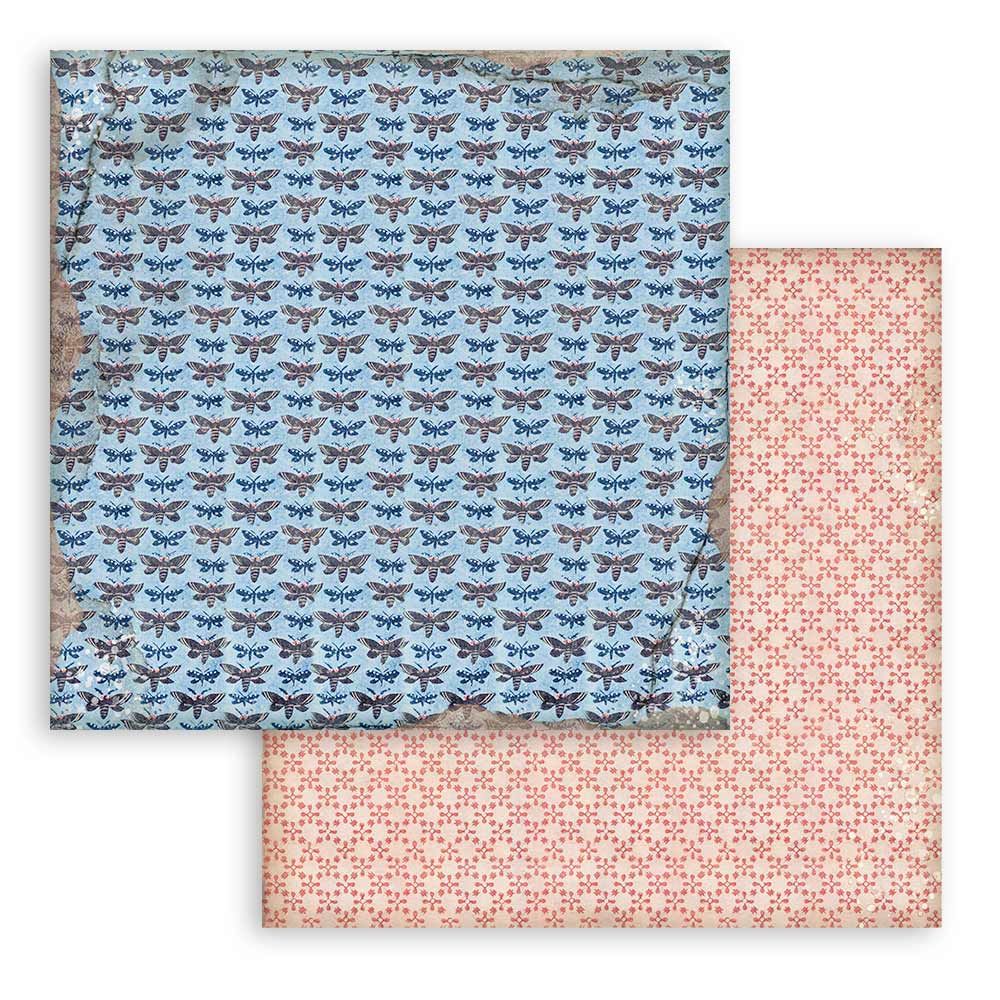 Stamperia Double-Sided Scrapbooking Paper Set - Vintage Library Backgrounds Selection, 10 units