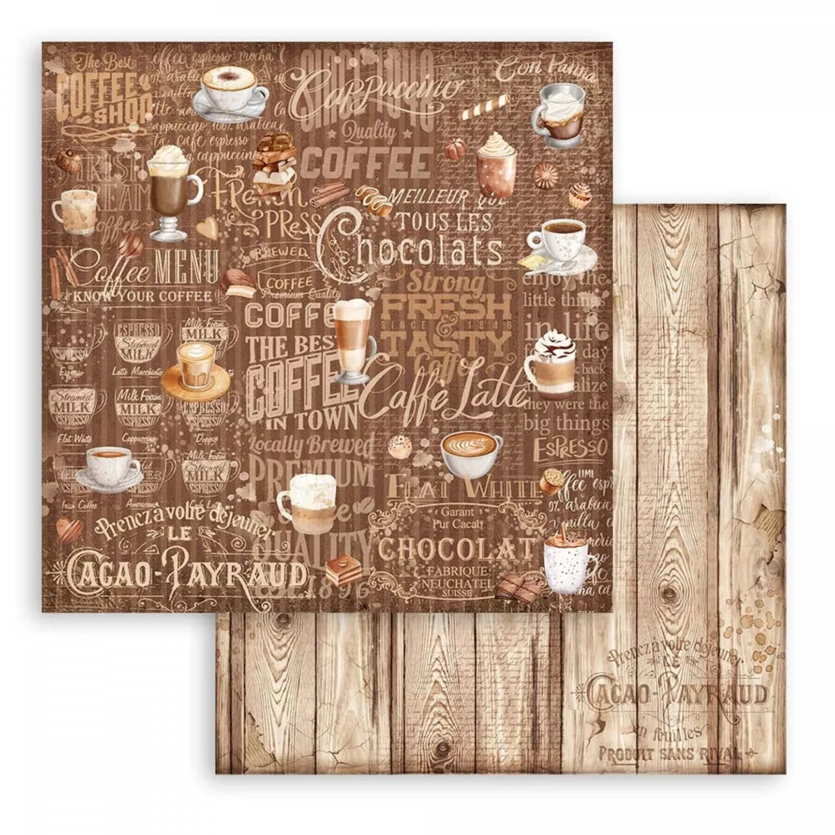 Stamperia Double-Sided Scrapbooking Paper Set - Coffee and Chocolate, 10 units